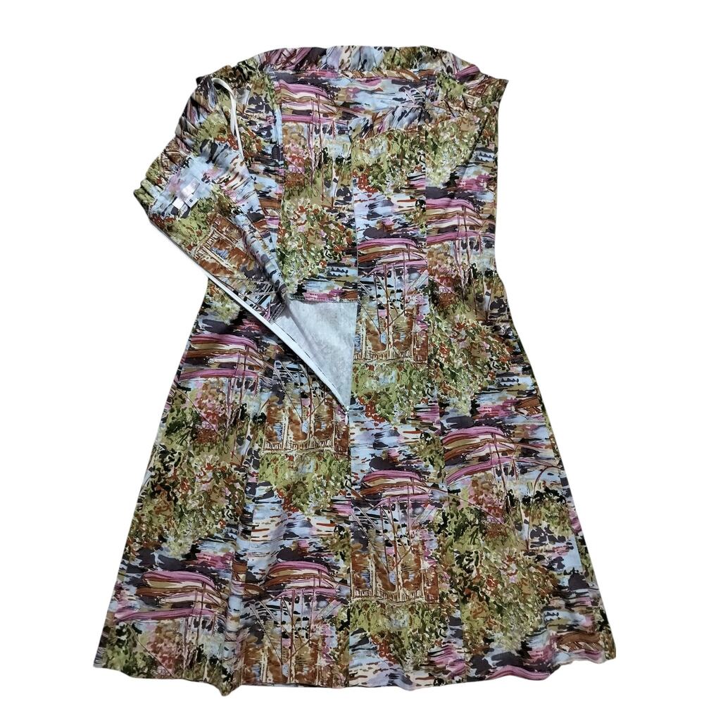 Vintage Robin Jordan fit&flare sailboat garden green print strapless dress sz 6 - Picture 4 of 8